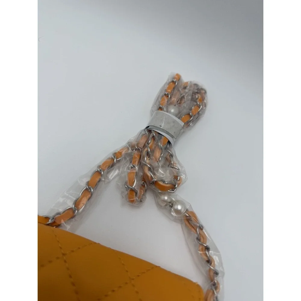 Badgley Mischka Yello Bag Phone Case w Diamond Quilting & Pearls - Vegan Leather